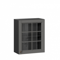 Шкаф кухонный 600 со стеклом Амели-3 ЛД 299.350.000.032 Черный Оникс серый
